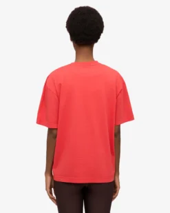 Oversized Organic T-Shirt - Red Tangerine