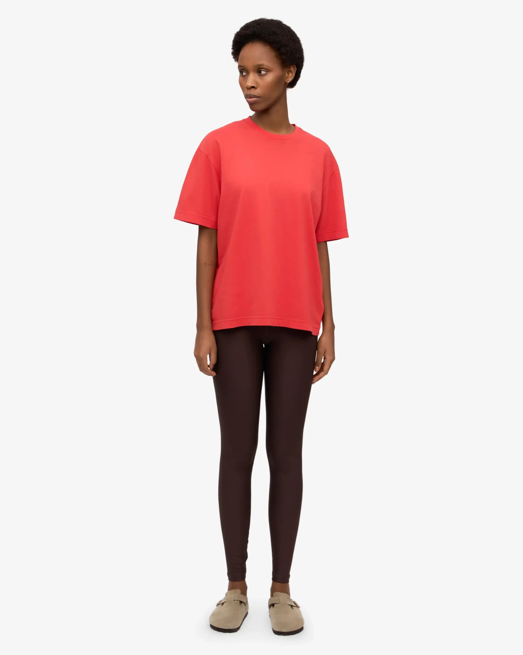 Oversized Organic T-Shirt - Red Tangerine