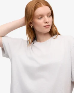Oversized Organic T-Shirt - Snow Melange