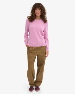 Women Classic Merino Wool Crew - Cherry Blossom