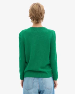 Women Classic Merino Wool Crew - Kelly Green