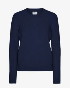 Women Classic Merino Wool Crew - Marine Blue