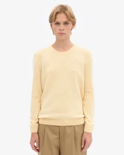 Women Classic Merino Wool Crew - Soft Yellow