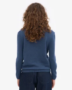 Women Classic Merino Wool Crew - Petrol Blue