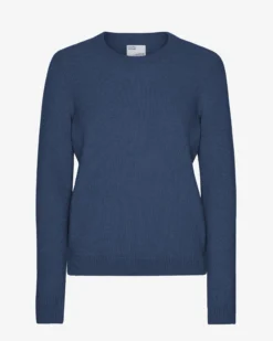 Women Classic Merino Wool Crew - Petrol Blue