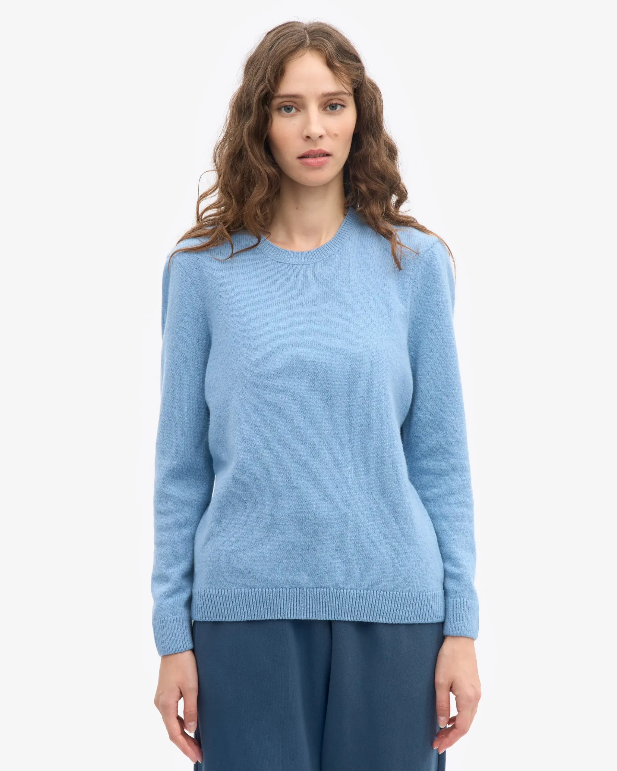 Women Classic Merino Wool Crew - Seaside Blue