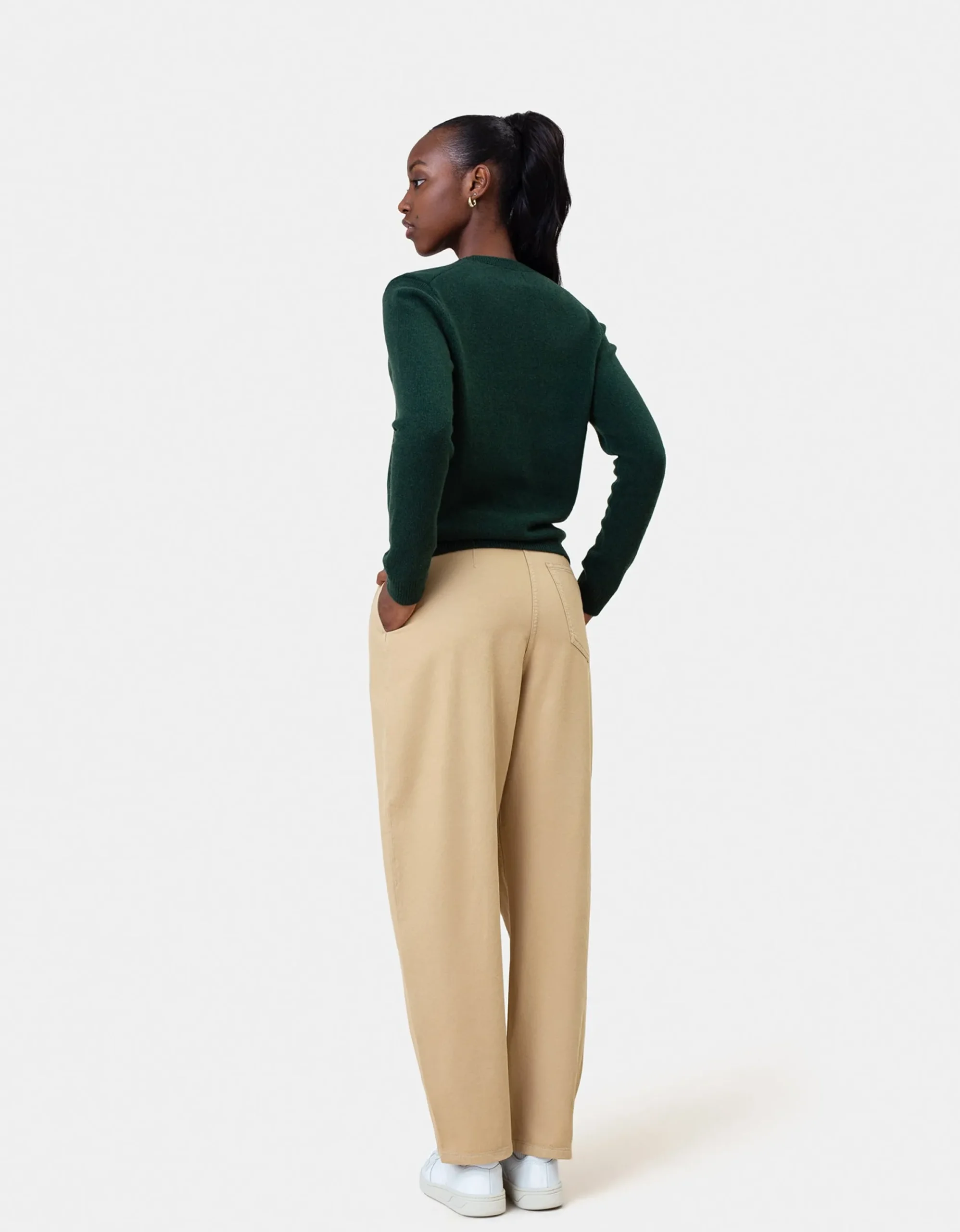Women Classic Merino Wool Crew - Scarlet Red