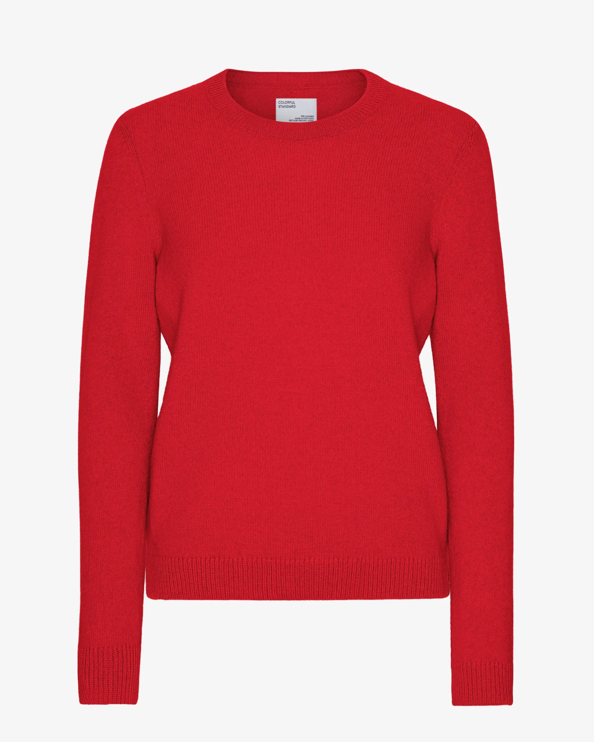 Women Classic Merino Wool Crew - Scarlet Red
