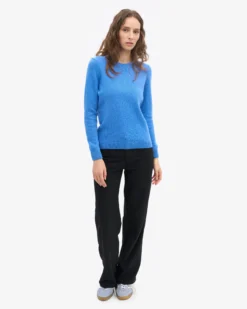 Women Classic Merino Wool Crew - Pacific Blue
