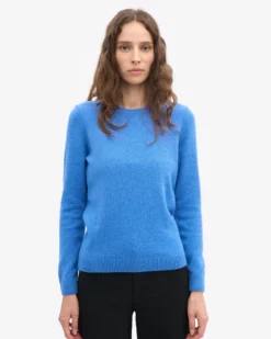Women Classic Merino Wool Crew - Pacific Blue