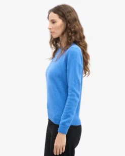 Women Classic Merino Wool Crew - Pacific Blue