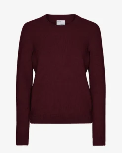 Women Classic Merino Wool Crew - Oxblood Red