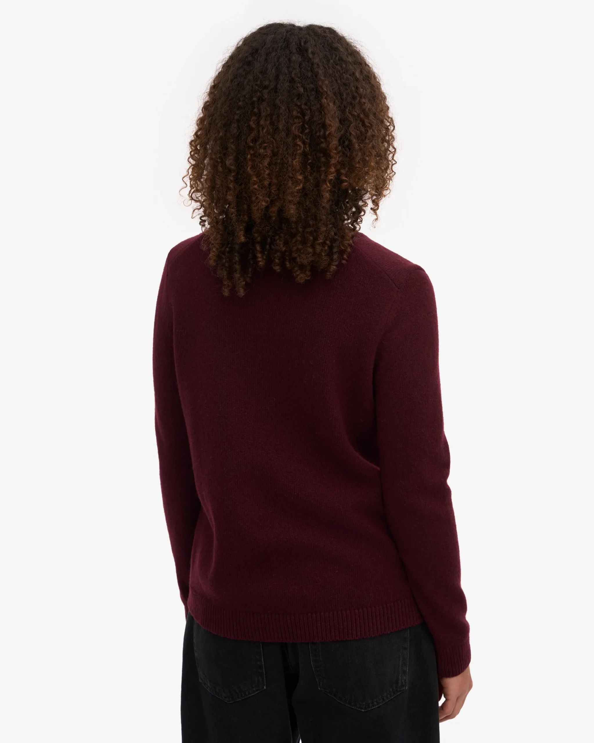 Women Classic Merino Wool Crew - Oxblood Red