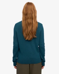Women Classic Merino Wool Crew - Ocean Green