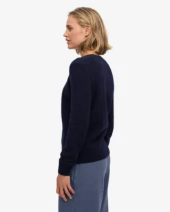 Women Classic Merino Wool Crew - Navy Blue