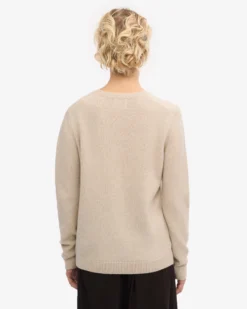 Women Classic Merino Wool Crew - Ivory White