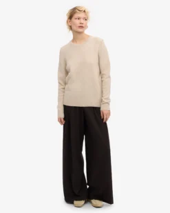 Women Classic Merino Wool Crew - Ivory White