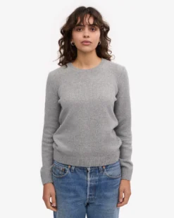 Women Classic Merino Wool Crew - Heather Grey