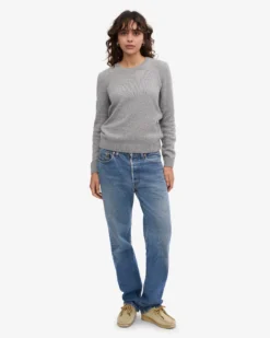 Women Classic Merino Wool Crew - Heather Grey
