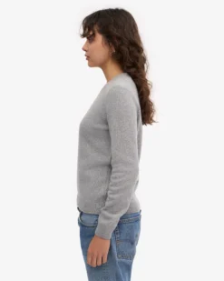 Women Classic Merino Wool Crew - Heather Grey