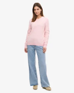 Women Classic Merino Wool Crew - Faded Pink