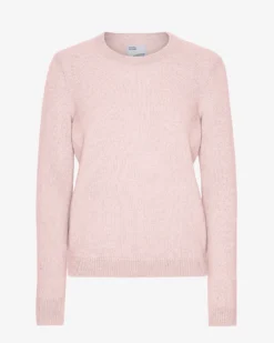 Women Classic Merino Wool Crew - Faded Pink