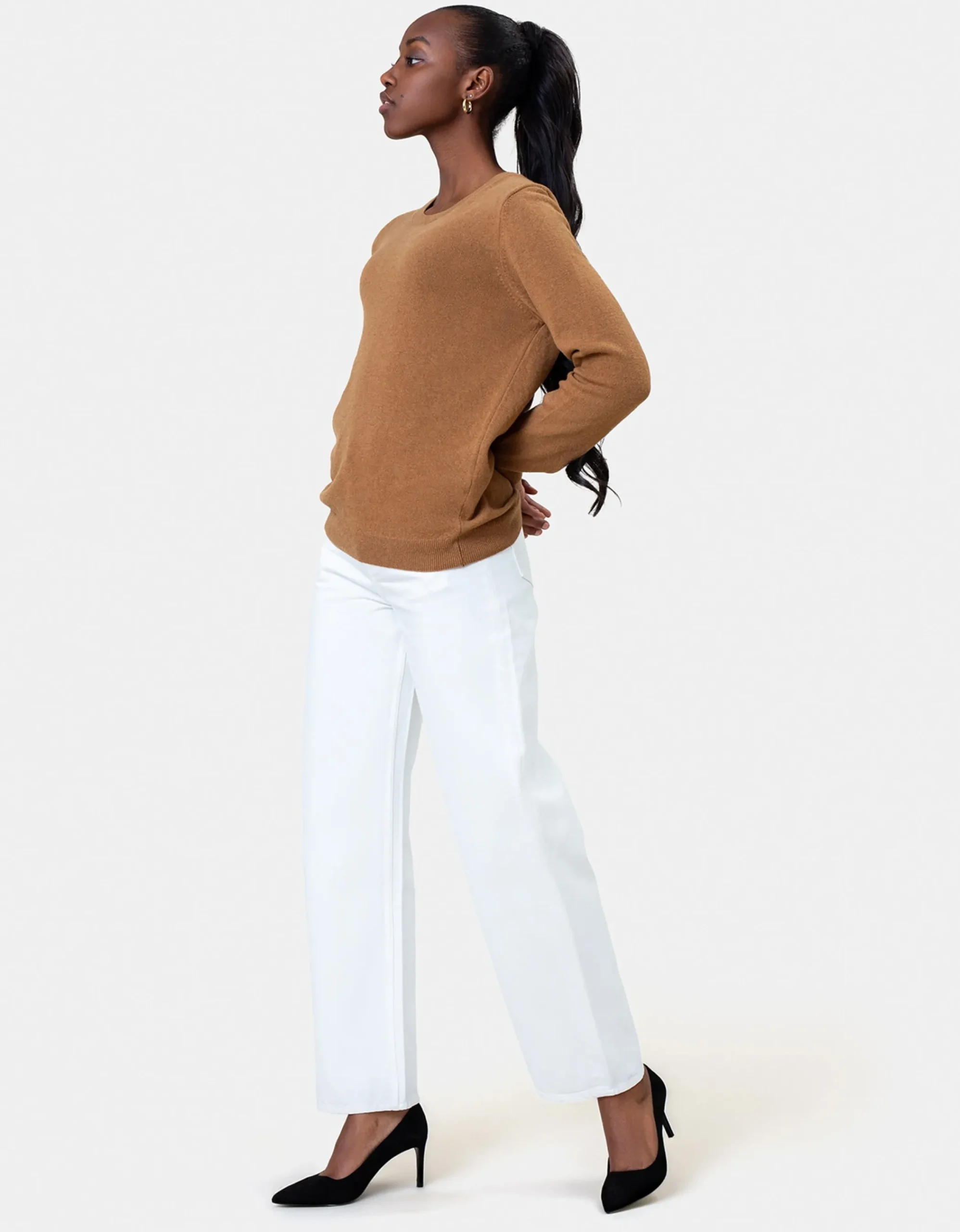 Women Classic Merino Wool Crew - Dusty Olive