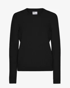 Women Classic Merino Wool Crew - Deep Black