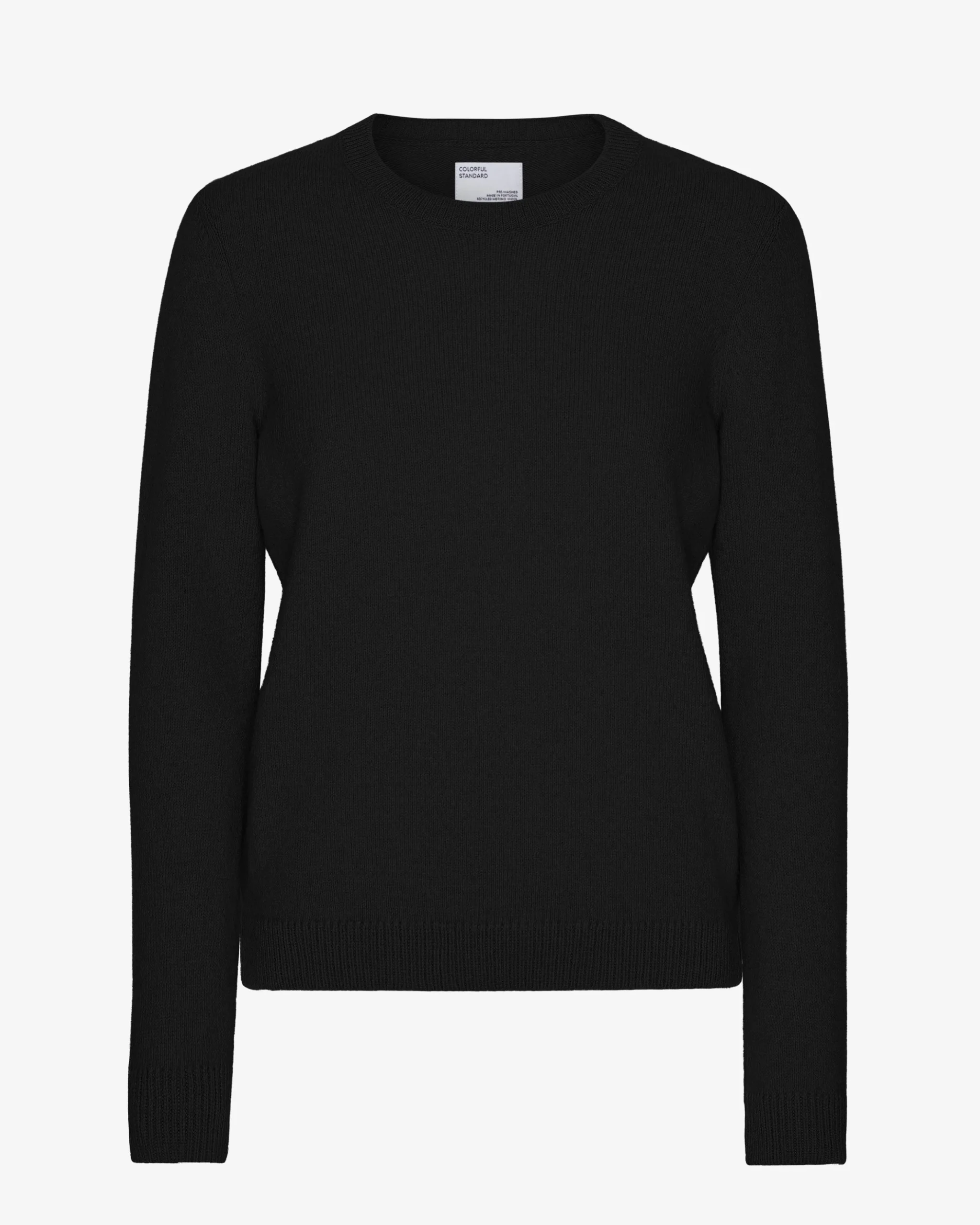 Women Classic Merino Wool Crew - Deep Black