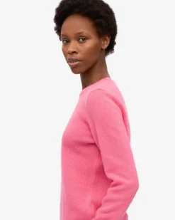 Women Classic Merino Wool Crew - Bubblegum Pink