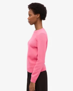 Women Classic Merino Wool Crew - Bubblegum Pink