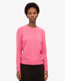 Women Classic Merino Wool Crew - Bubblegum Pink