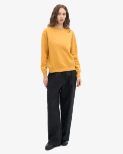 Women Classic Organic Crew - Burned Yellow