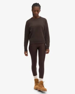 Women Classic Organic Crew - Coffee Brown
