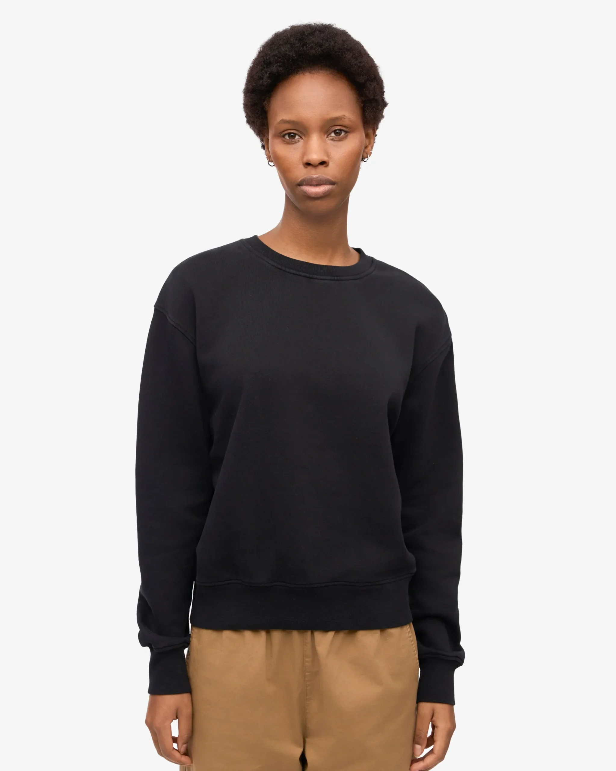 Women Classic Organic Crew - Deep Black