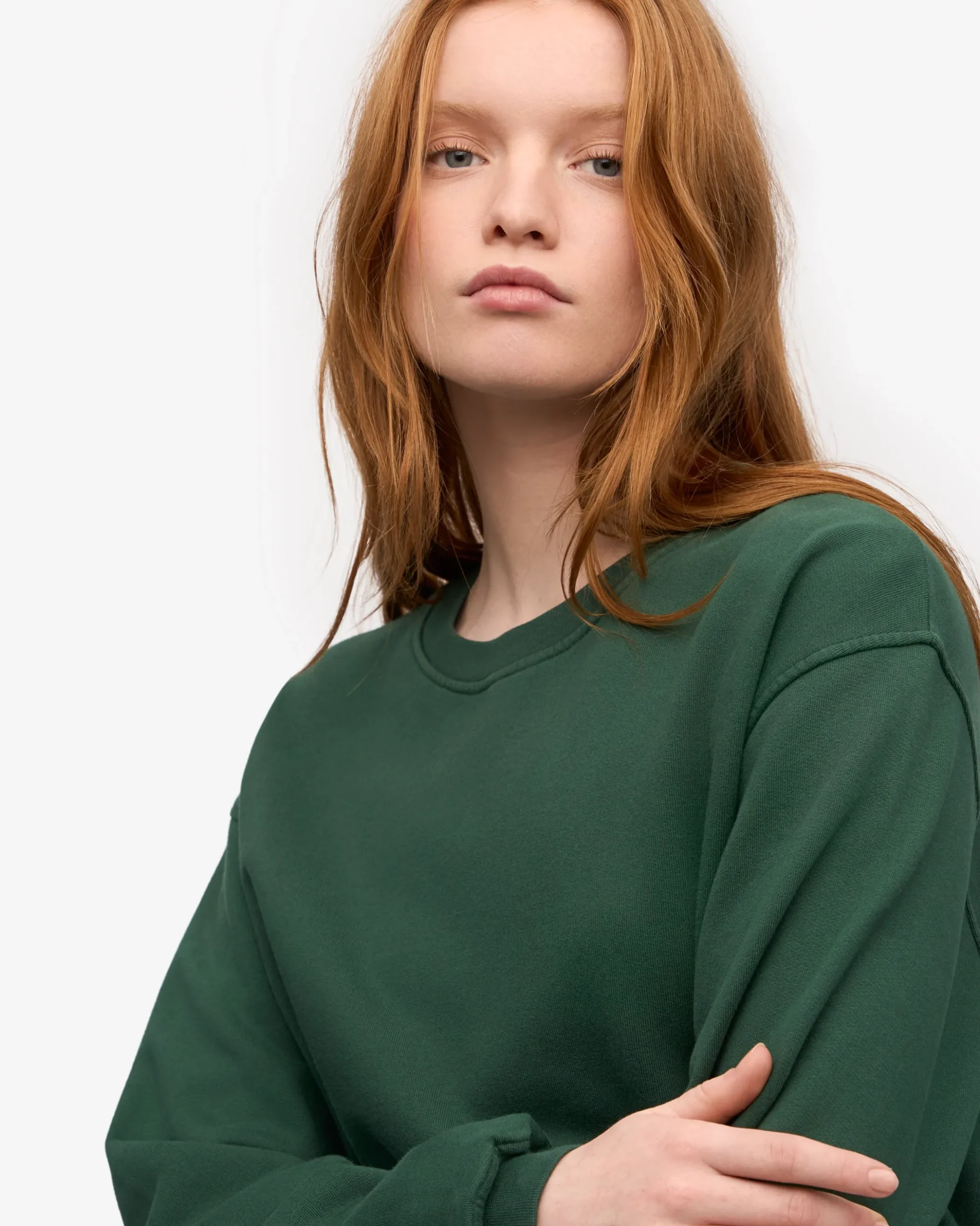 Women Classic Organic Crew - Emerald Green
