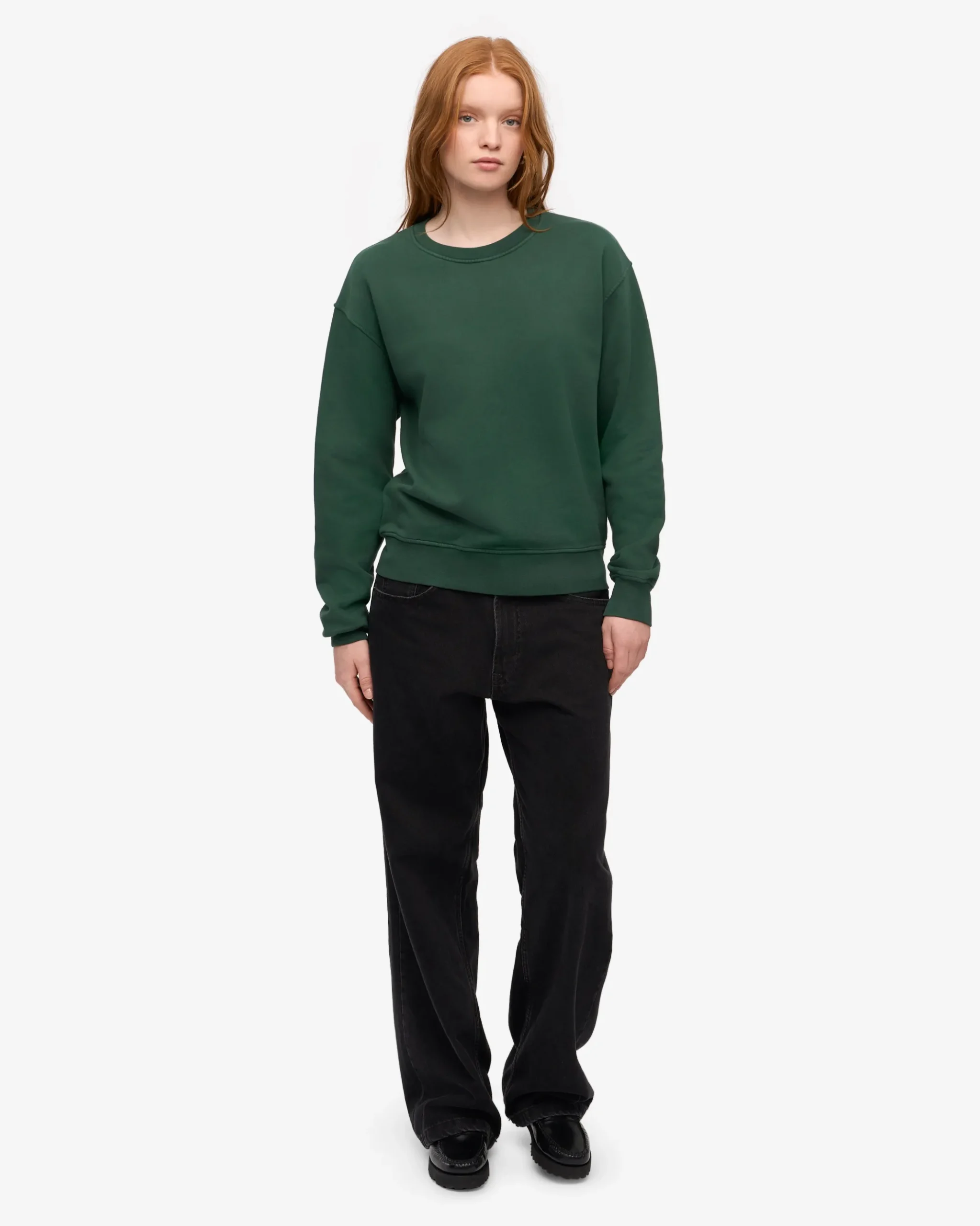 Women Classic Organic Crew - Emerald Green