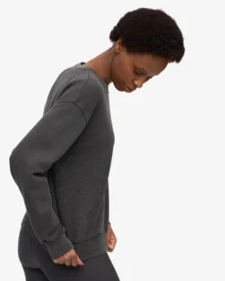 Women Classic Organic Crew - Faded Black