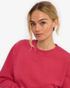 Women Classic Organic Crew - Faded Red