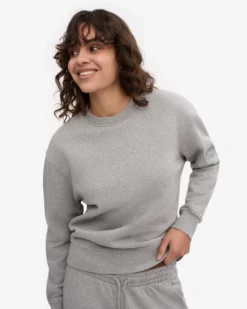 Women Classic Organic Crew - Heather Grey