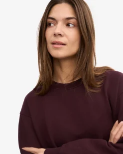 Women Classic Organic Crew - Oxblood Red