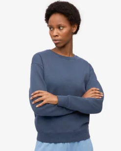 Women Classic Organic Crew - Petrol Blue
