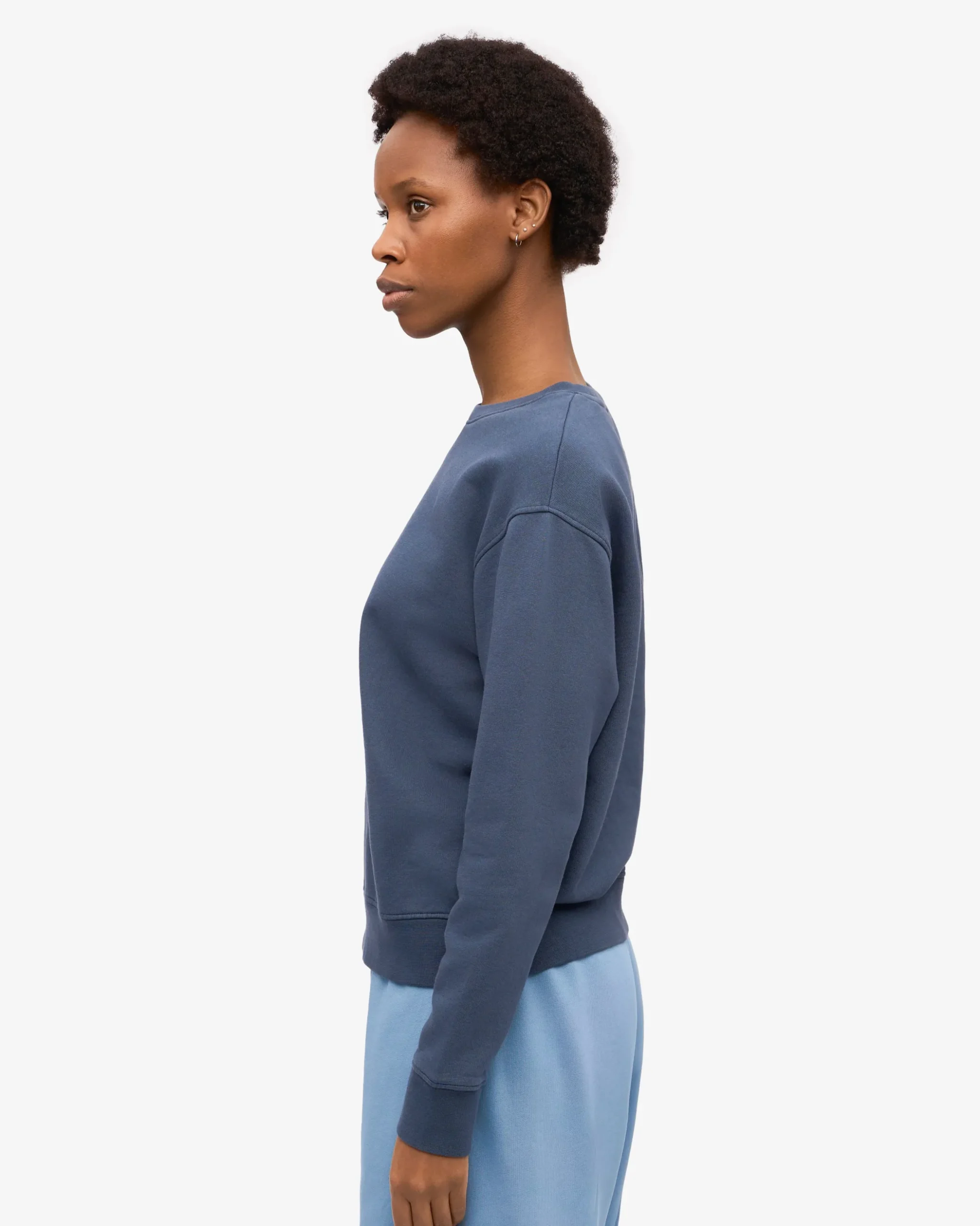 Women Classic Organic Crew - Petrol Blue