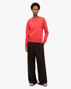 Women Classic Organic Crew - Red Tangerine