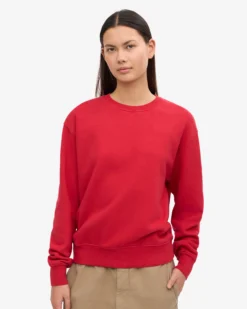 Women Classic Organic Crew - Scarlet Red