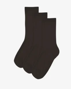 Women Classic Organic Sock - Coffee Brown (3-Pack)