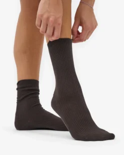 Women Classic Organic Sock - Coffee Brown