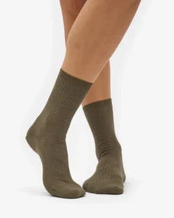 Women Classic Organic Sock - Dusty Olive (3-Pack)