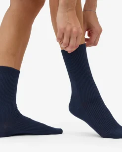 Women Classic Organic Sock - Navy Blue (3-Pack)