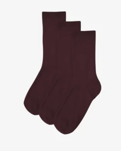Women Classic Organic Sock - Oxblood Red (3-Pack)